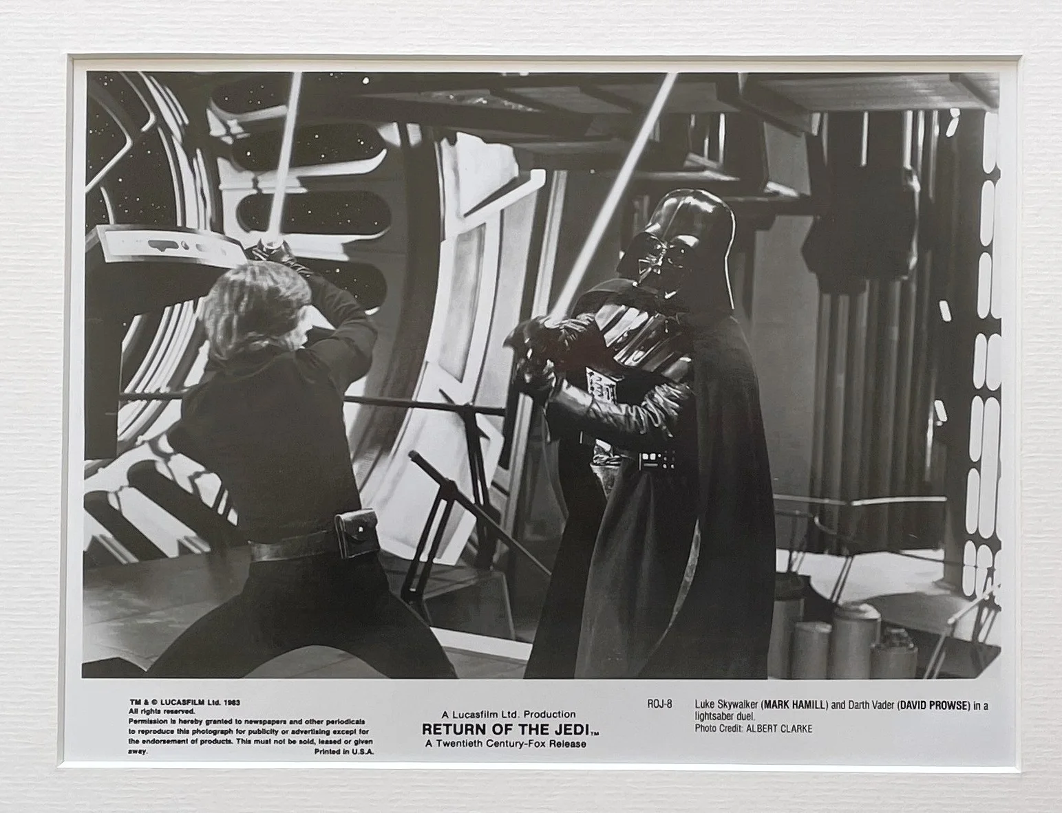Star Wars Return Of The Jedi Photo Original Framed 8X10 Inch B&W Press Still, изображение 3