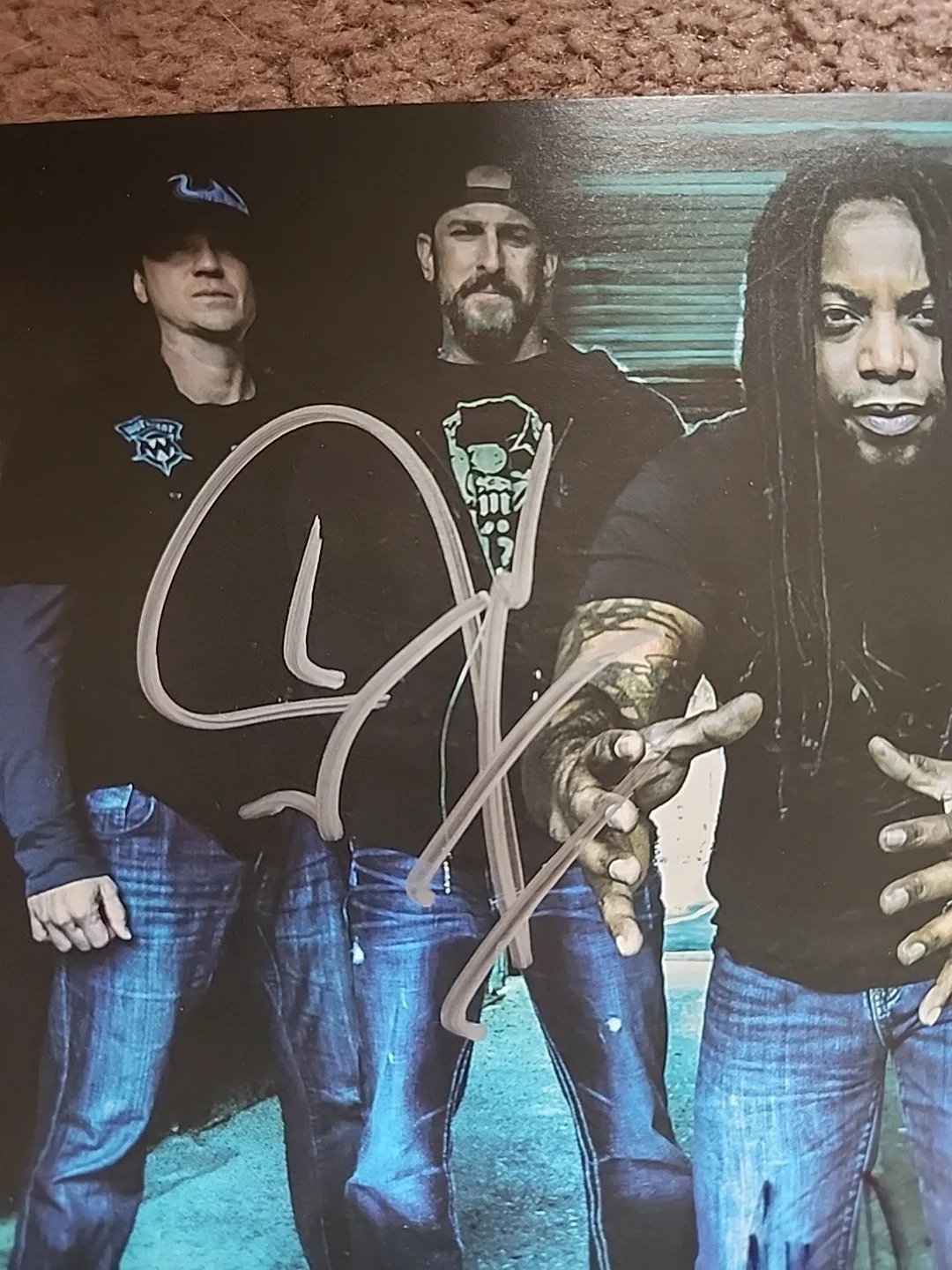 Sevendust Signed Autographed 8 X 10 Picture All Members Vintage Free Shipping, image 3