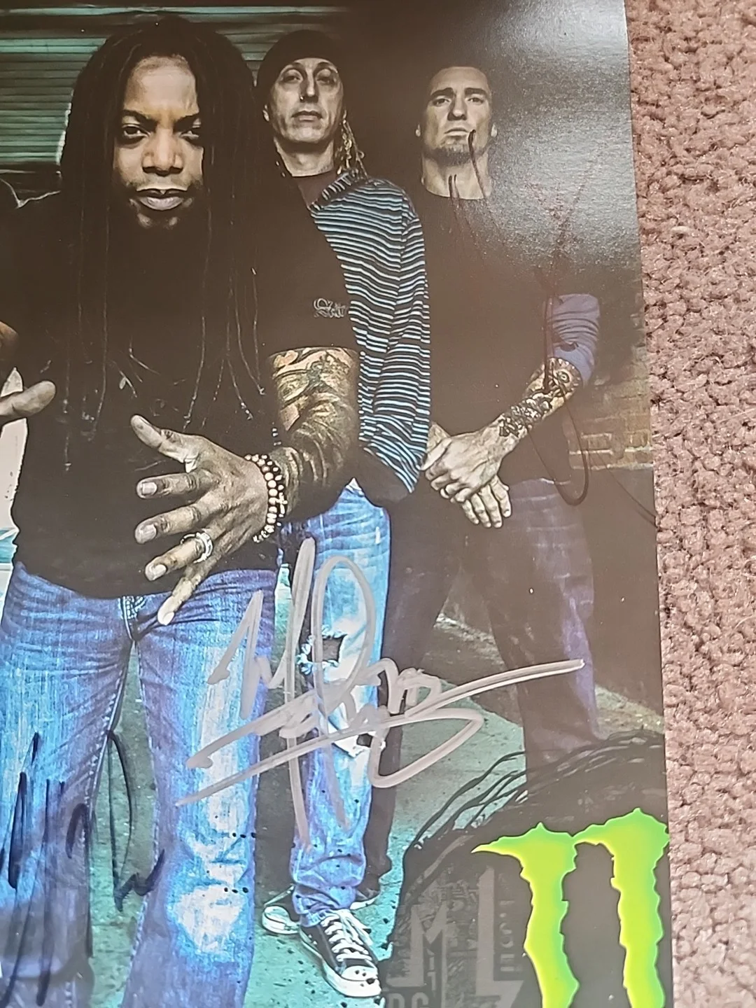 Sevendust Signed Autographed 8 X 10 Picture All Members Vintage Free Shipping, image 5