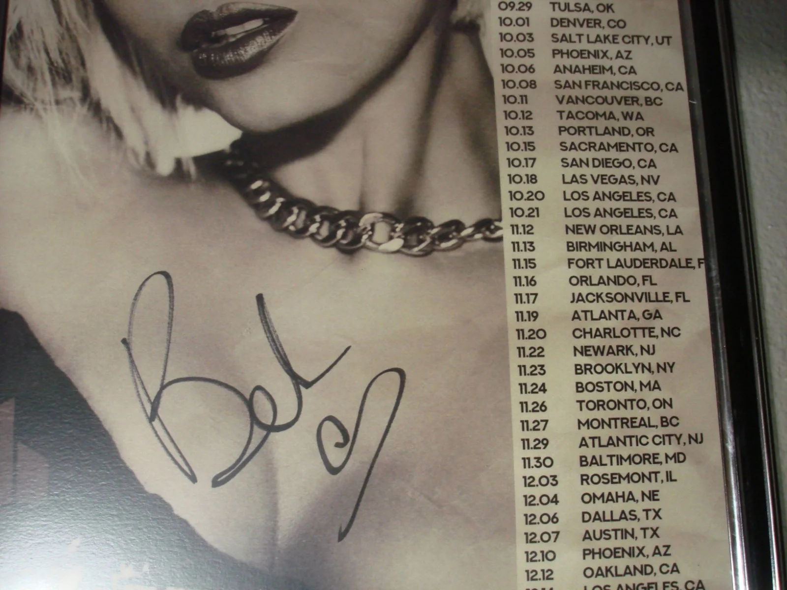 SIGNED AUTOGRAPHED BEBE REXHA 2019 TOUR POSTER FRAMED, image 2