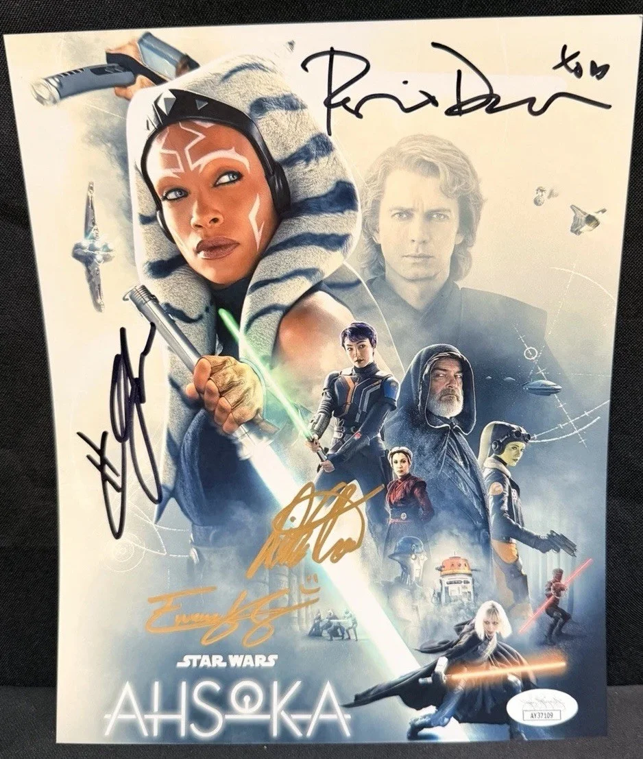 Hayden Christensen Rosario Dawson — Hayden Christensen Rosario Dawson Ahsoka Cast Signed +2 Photo,8x10 JSA Star Wars