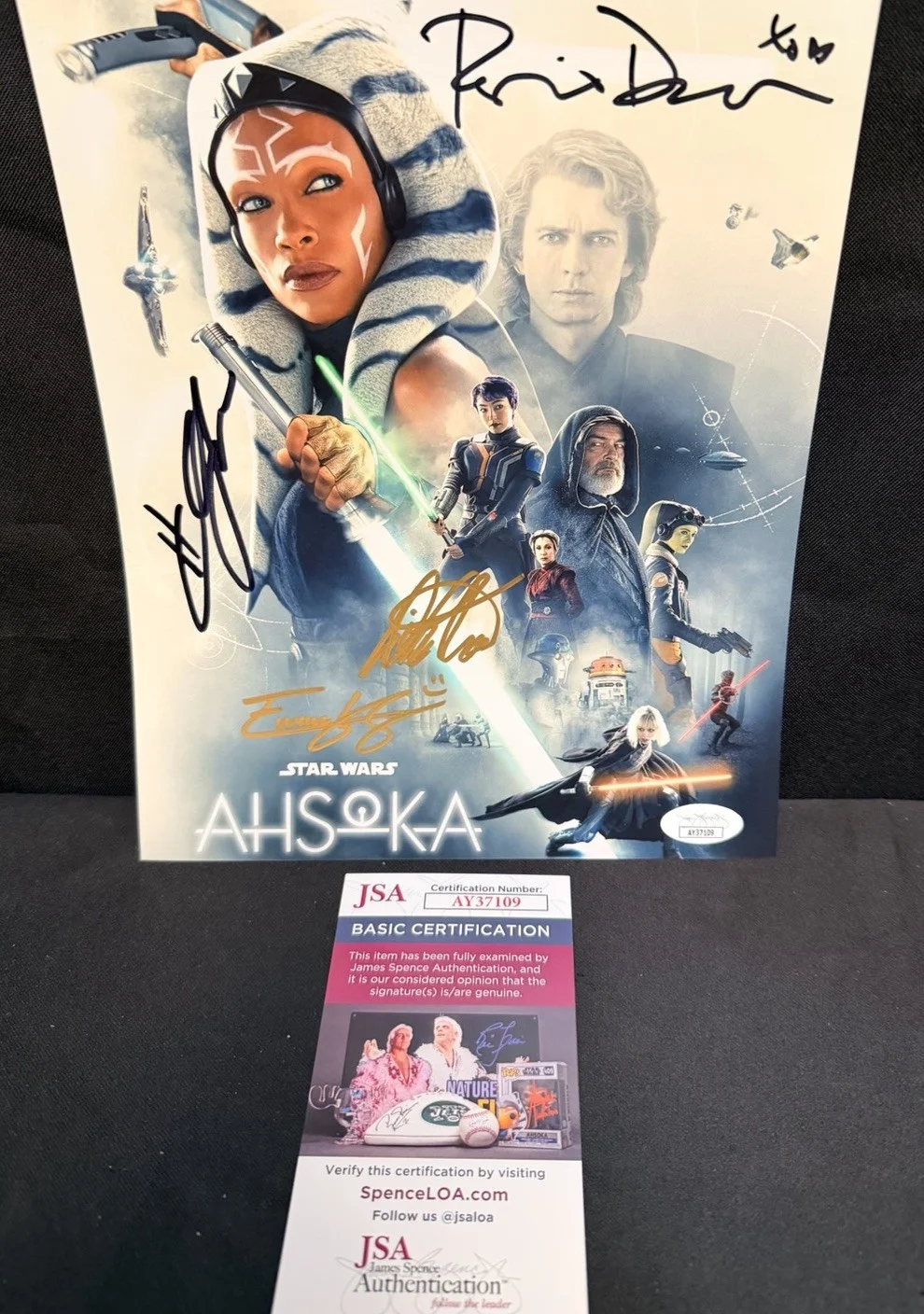 Hayden Christensen Rosario Dawson — Hayden Christensen Rosario Dawson Ahsoka Cast Signed +2 Photo,8x10 JSA Star Wars, изображение 2