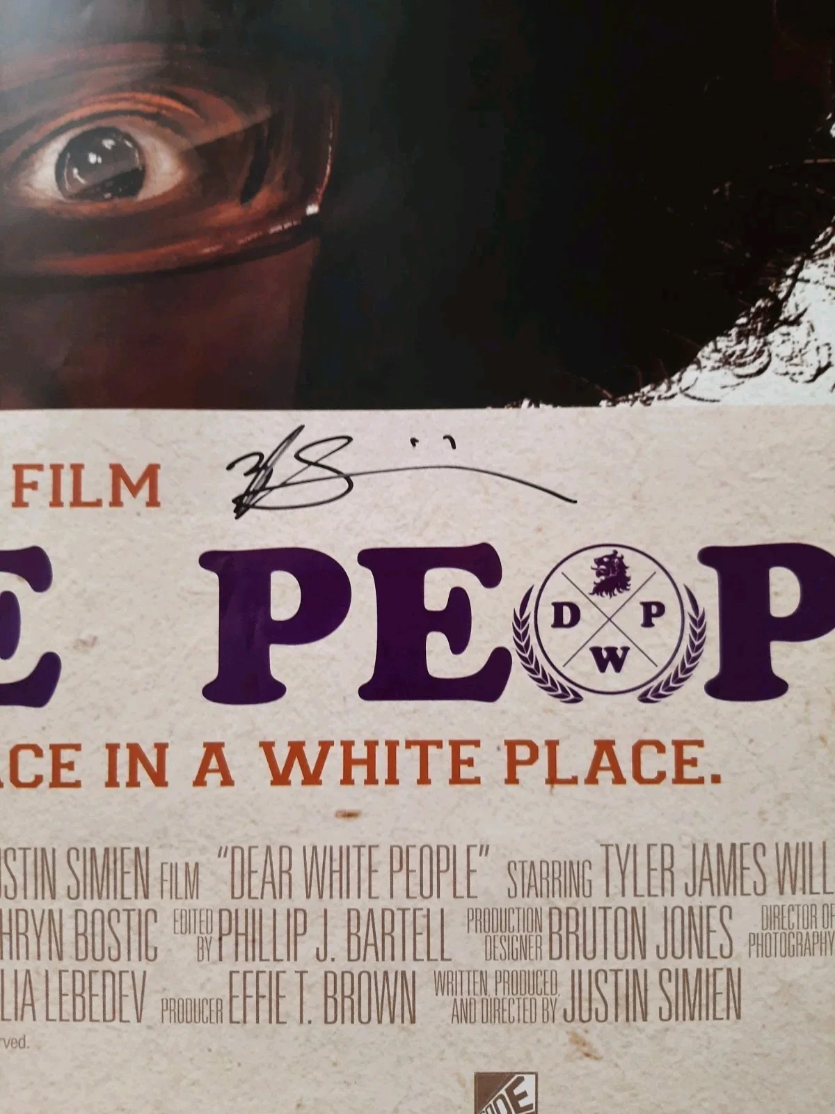 Cast — DEAR WHITE PEOPLE Theatrical One Sheet Poster AUTOGRAPHED Cast Signed 27"x40", image 2