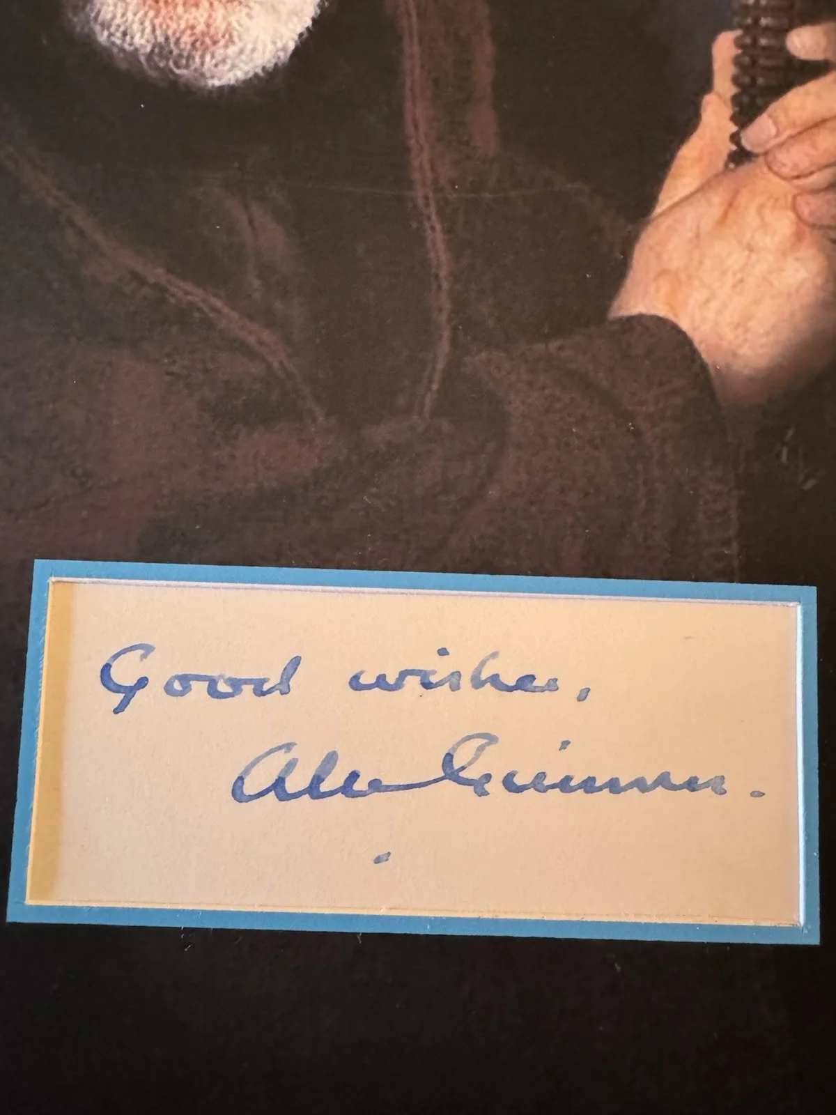 ALEC GUINNESS GENUINE SIGNED AUTOGRAPH IN 7X5 INCH CARD STAR WARS WITH LIFE COA, изображение 2