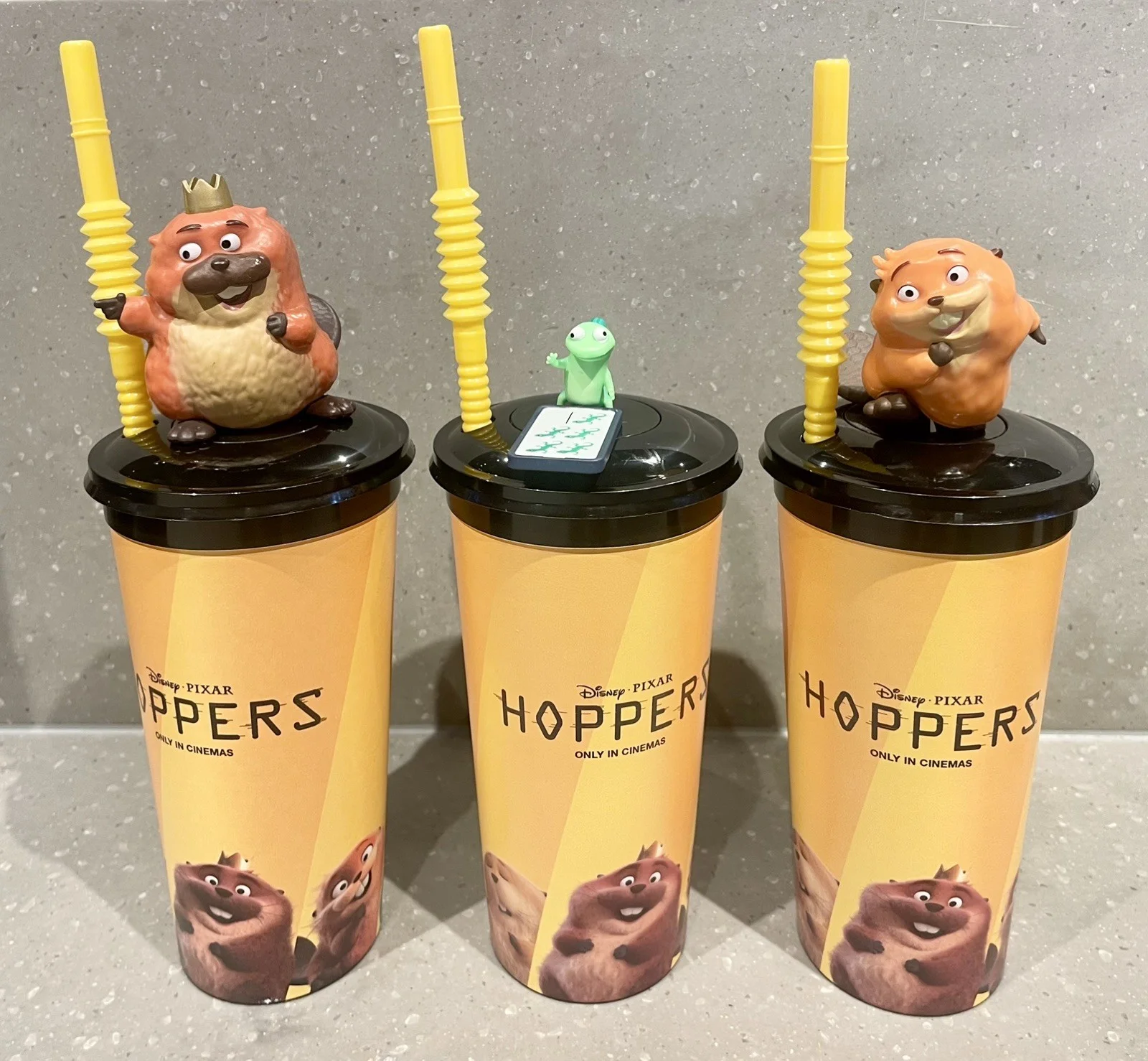 Set of 3 Disney Pixar Hoppers UK Cinema Cups Toppers & Straws Limited Edition, изображение 3