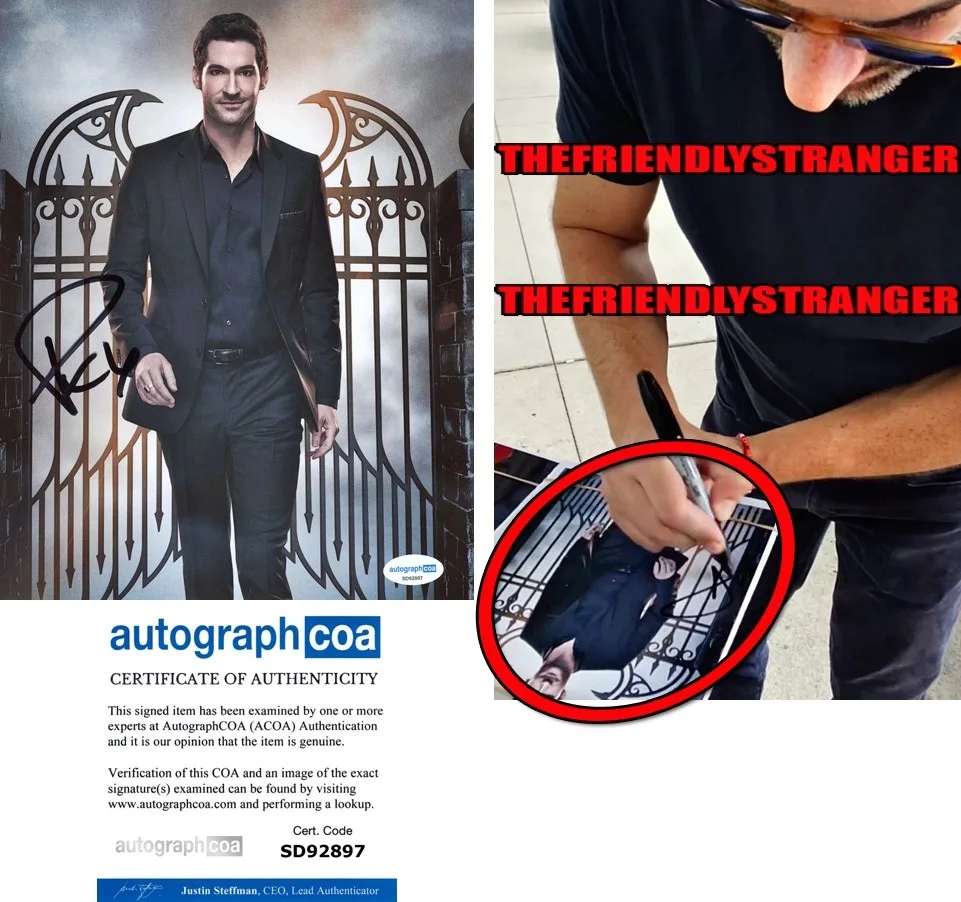 Tom Ellis — Tom Ellis signed "LUCIFER" 8x10 Photo EXACT PROOF f CIA Auto SEXY Hot ACOA COA