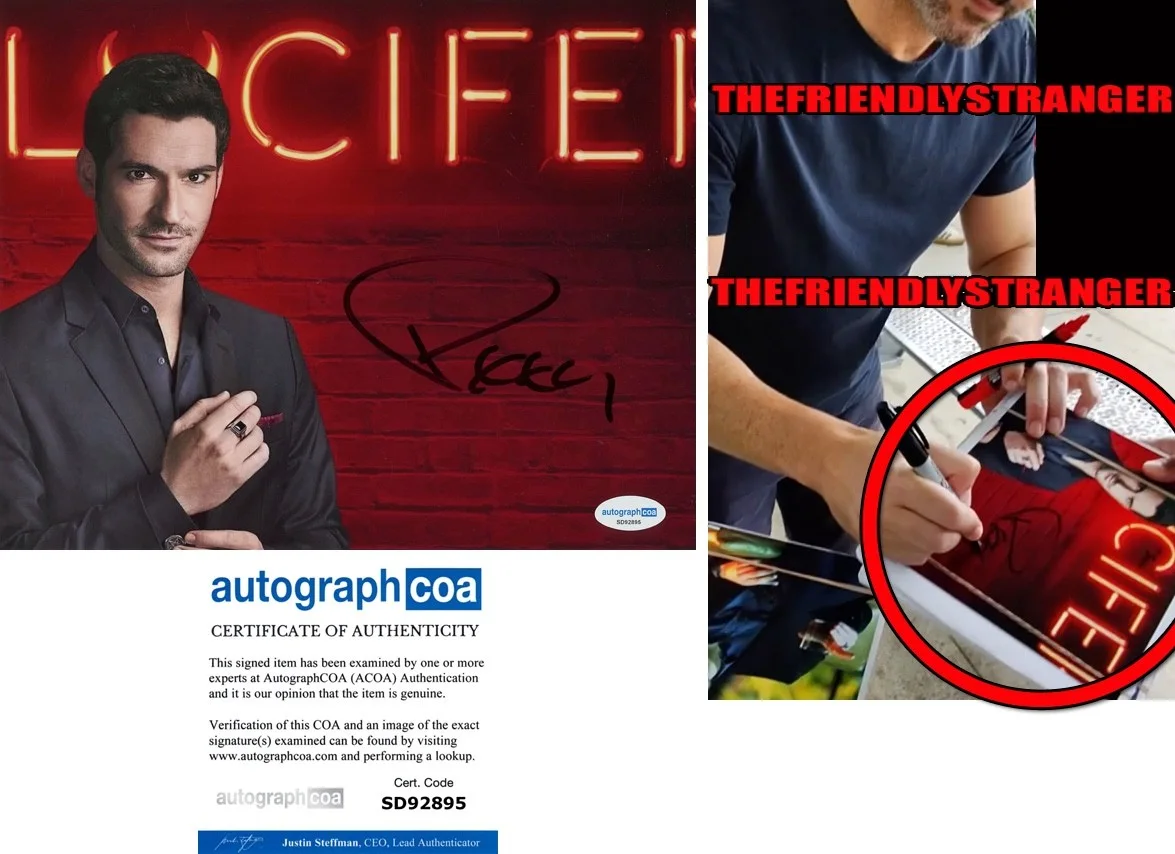 Tom Ellis — Tom Ellis signed "LUCIFER" 8x10 Photo EXACT PROOF d CIA Auto SEXY Hot ACOA COA