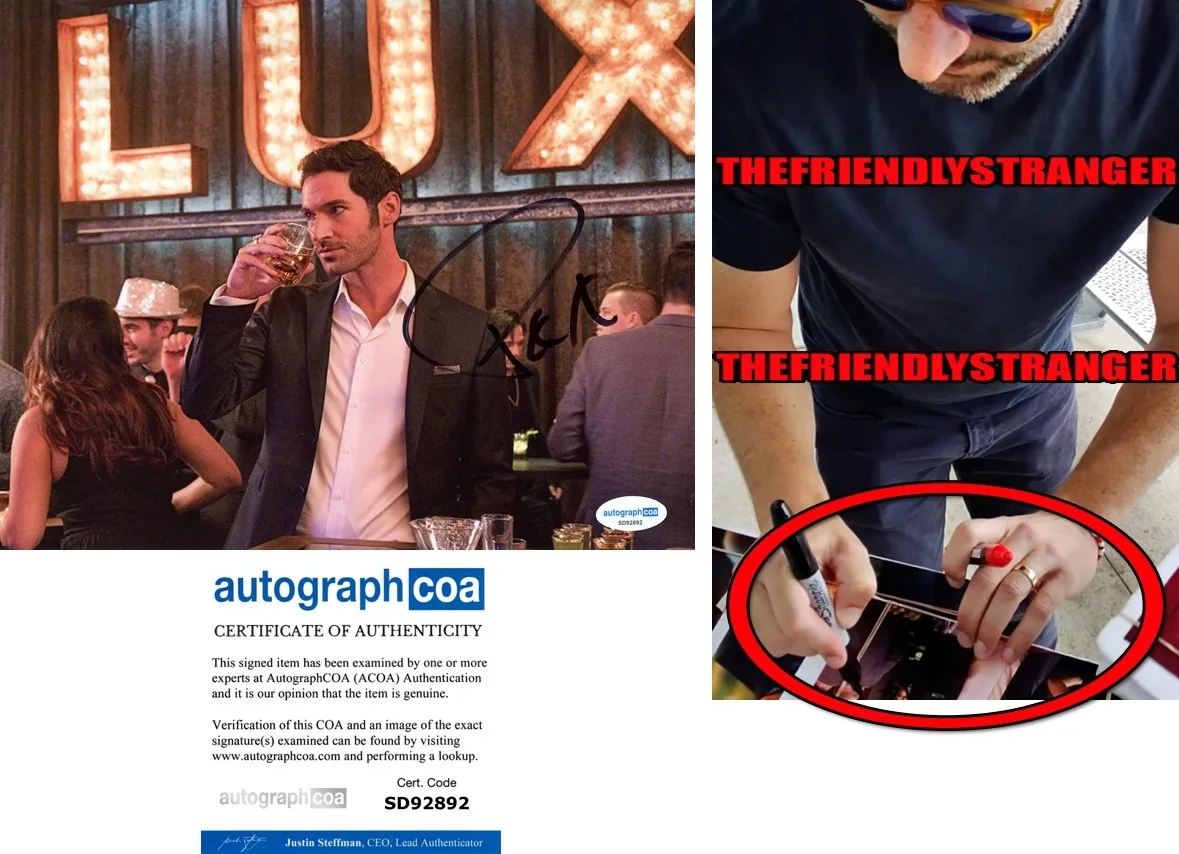 Tom Ellis — Tom Ellis signed "LUCIFER" 8x10 Photo EXACT PROOF a CIA Auto SEXY Hot ACOA COA