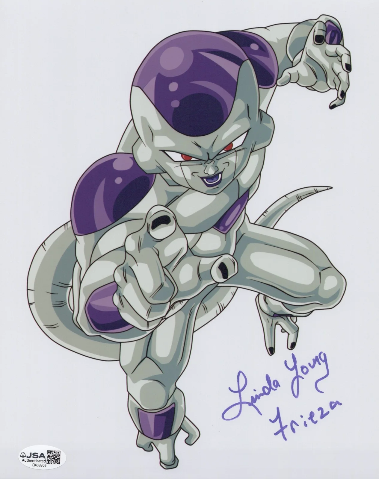 Linda Young — Dragon Ball Z- Linda Young, Frieza signed 8x10 photo JSA COA