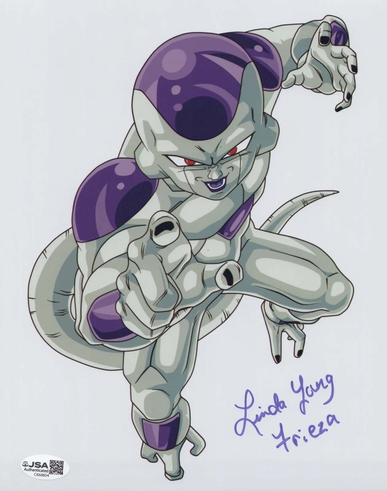 Linda Young — Dragon Ball Z- Linda Young, Frieza signed 8x10 photo JSA COA