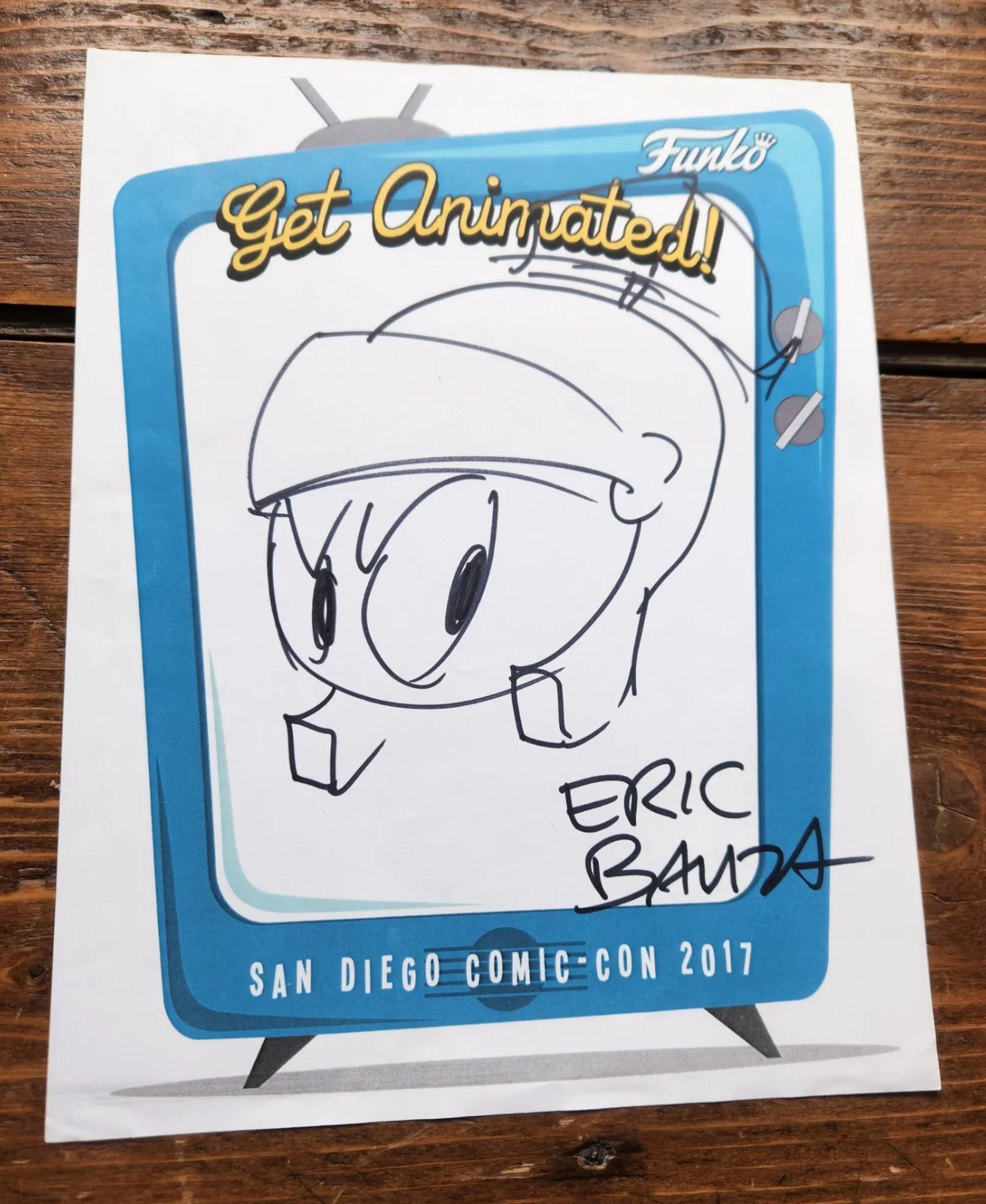 Eric Bauza — Eric Bauza Signed Autograph Martian Art Sketch 8.5x11