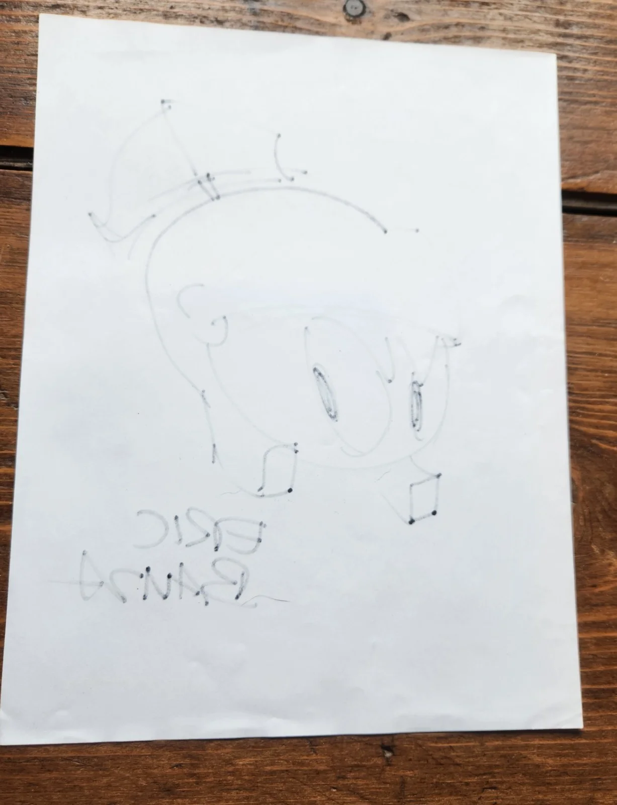 Eric Bauza — Eric Bauza Signed Autograph Martian Art Sketch 8.5x11, image 2