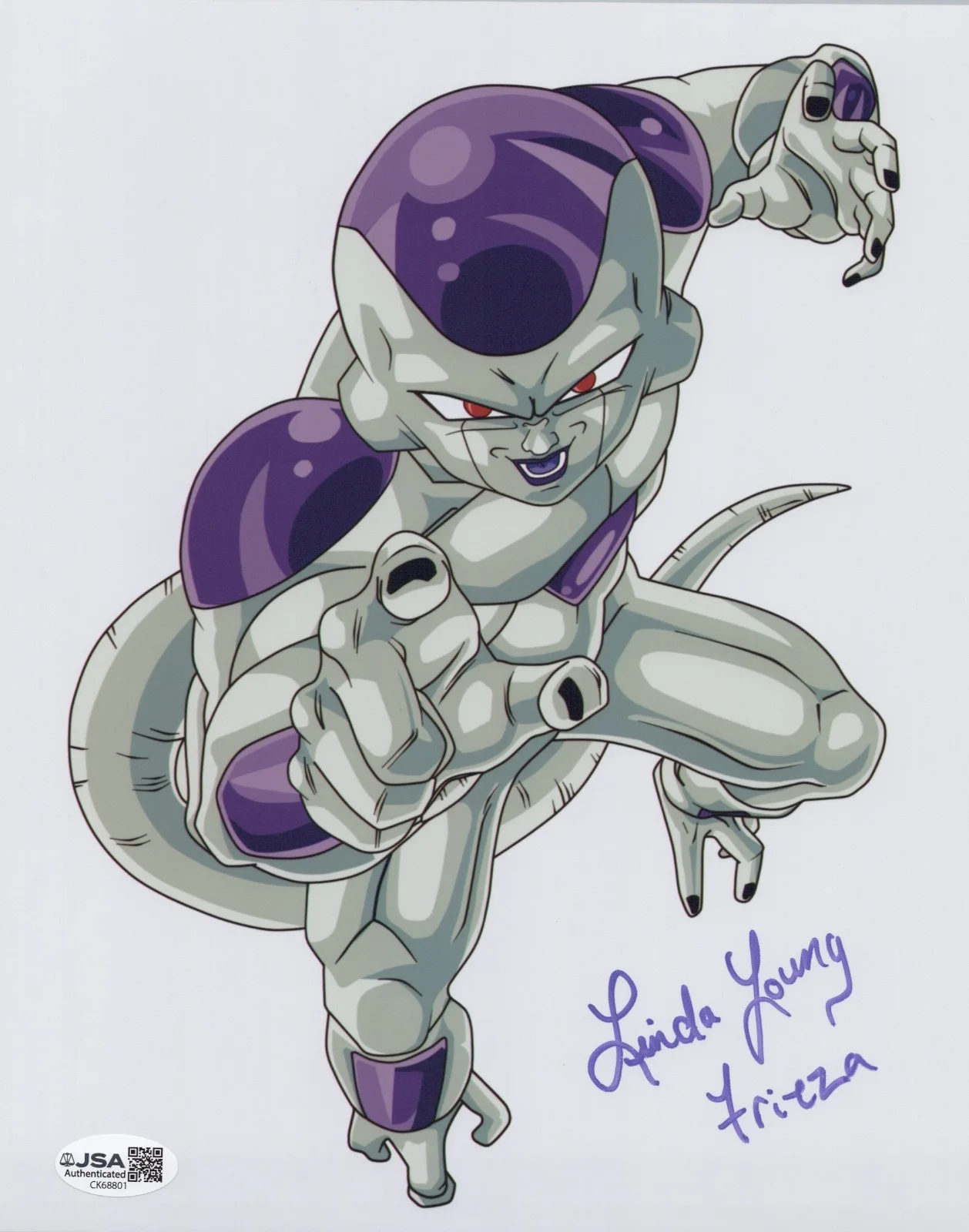 Linda Young — Dragon Ball Z- Linda Young, Frieza signed 8x10 photo JSA COA