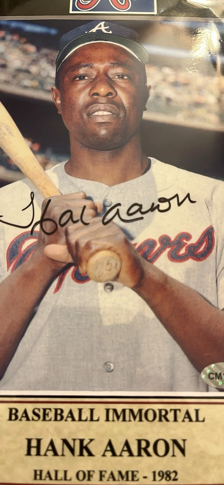 Hank Aaron Autographed 8x10. Comes W/ COA, image 2