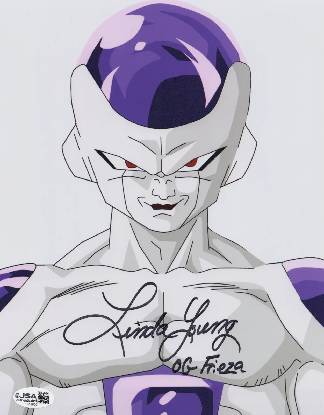 Linda Young — Dragon Ball Z- Linda Young, Frieza signed 8x10 photo JSA COA
