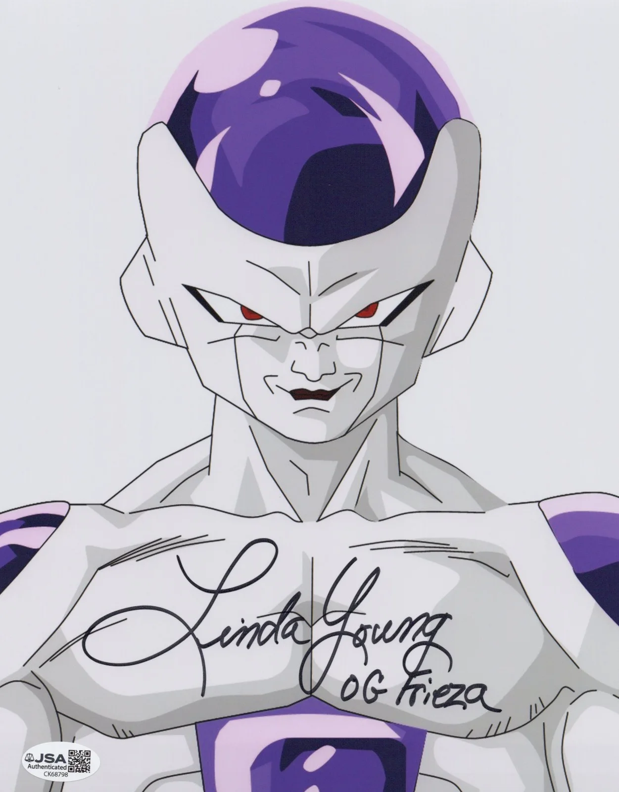 Linda Young — Dragon Ball Z- Linda Young, Frieza signed 8x10 photo JSA COA