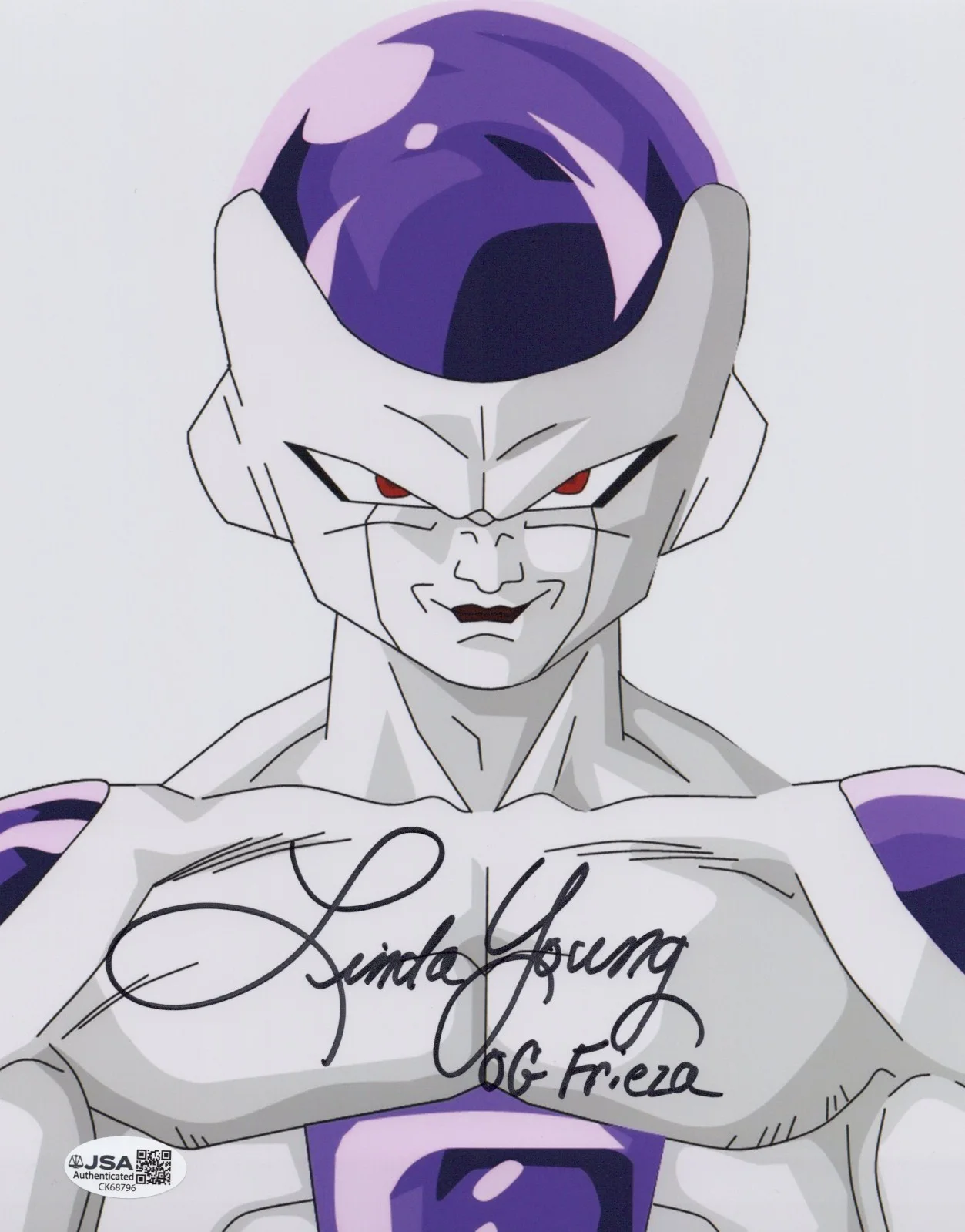 Linda Young — Dragon Ball Z- Linda Young, Frieza signed 8x10 photo JSA COA