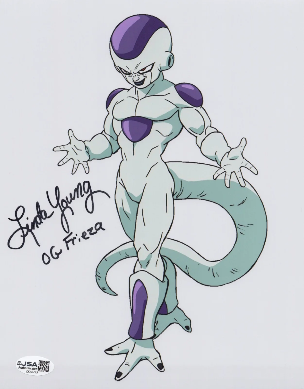 Linda Young — Dragon Ball Z- Linda Young, Frieza signed 8x10 photo JSA COA