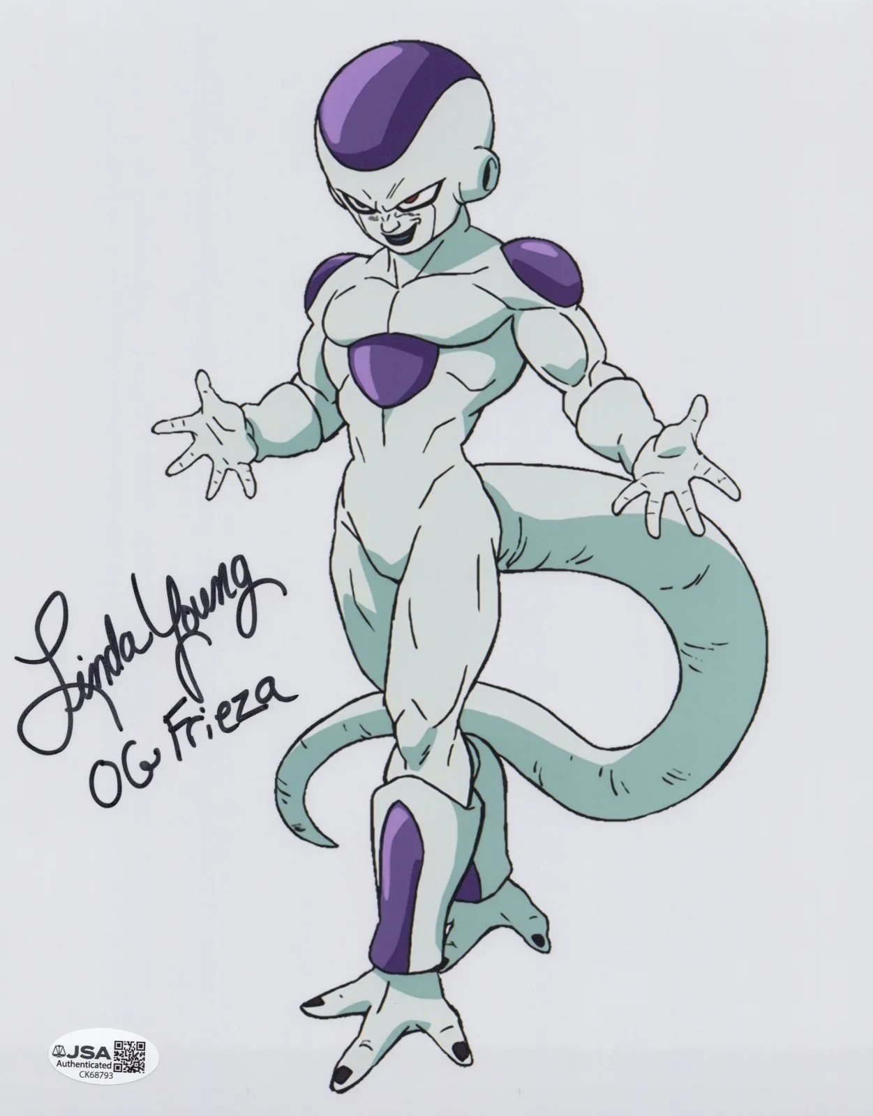 Linda Young — Dragon Ball Z- Linda Young, Frieza signed 8x10 photo JSA COA