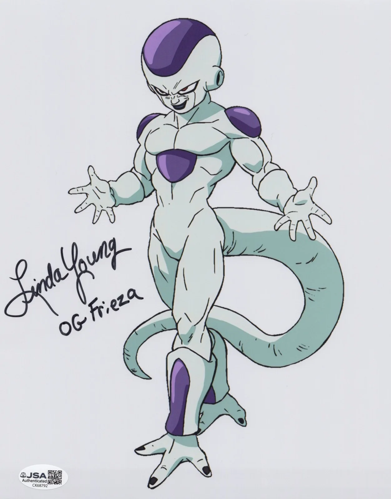 Linda Young — Dragon Ball Z- Linda Young, Frieza signed 8x10 photo JSA COA