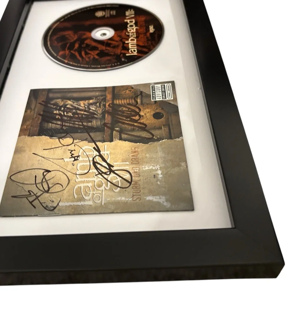 LAMB OF GOD SIGNED AUTOGRAPH x5 VII: STURM UND DRANG FRAMED CD RANDY +4 w/ PROOF, image 3