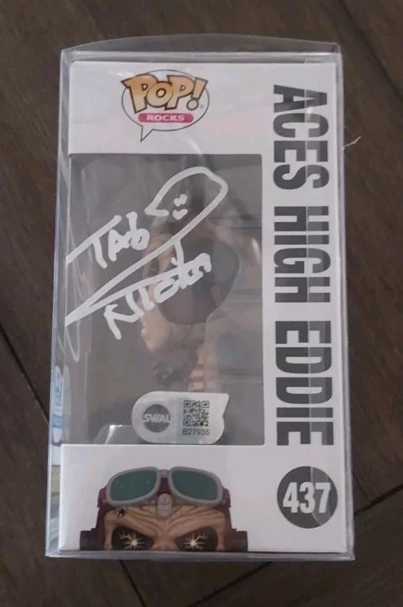 Nico McBrain / Bruce Dickerson — Nico McBrain & Bruce Dickinson Signed Iron Maiden Aces High Eddie Funko Beckett, изображение 2
