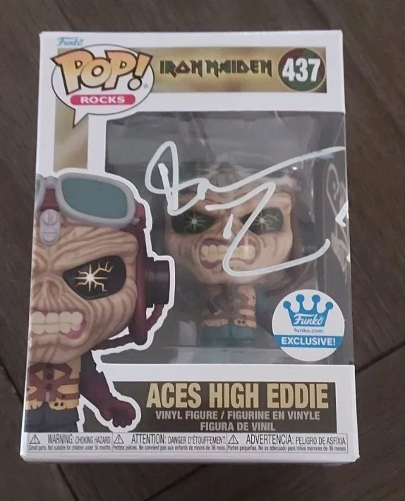 Nico McBrain / Bruce Dickerson — Nico McBrain & Bruce Dickinson Signed Iron Maiden Aces High Eddie Funko Beckett, изображение 3