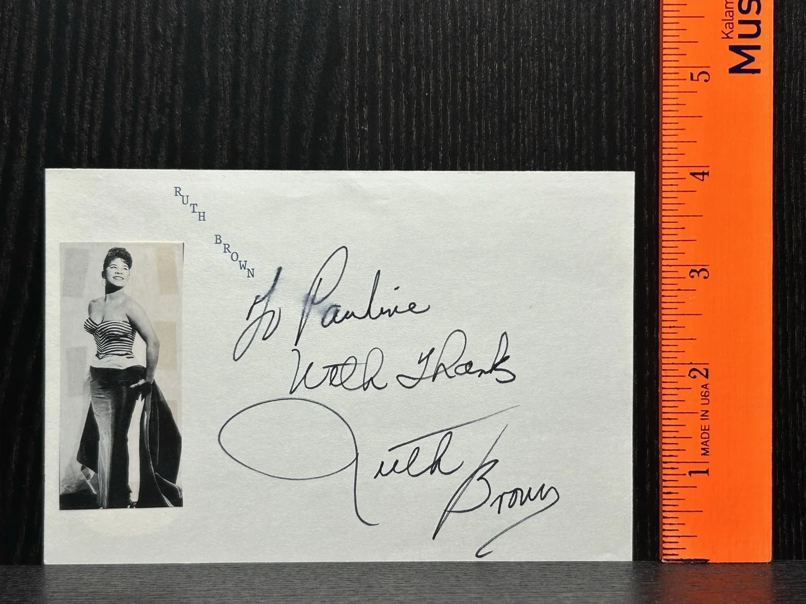 *** RUTH BROWN HAND SIGNED 4x6 CARD *** JSA COA Autograph * LEGENDARY R&B QUEEN!, image 2