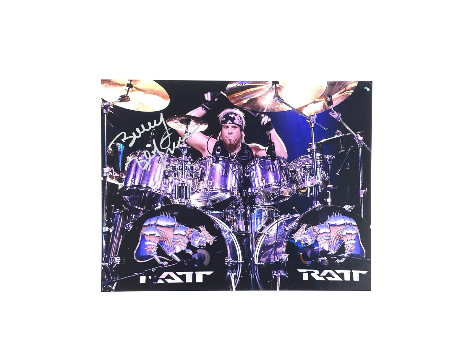 Ratt Bobby Blotzer Signed 11″ x 14″ Photo Live Drummer Shot JSA Certified COA 🥁, изображение 3