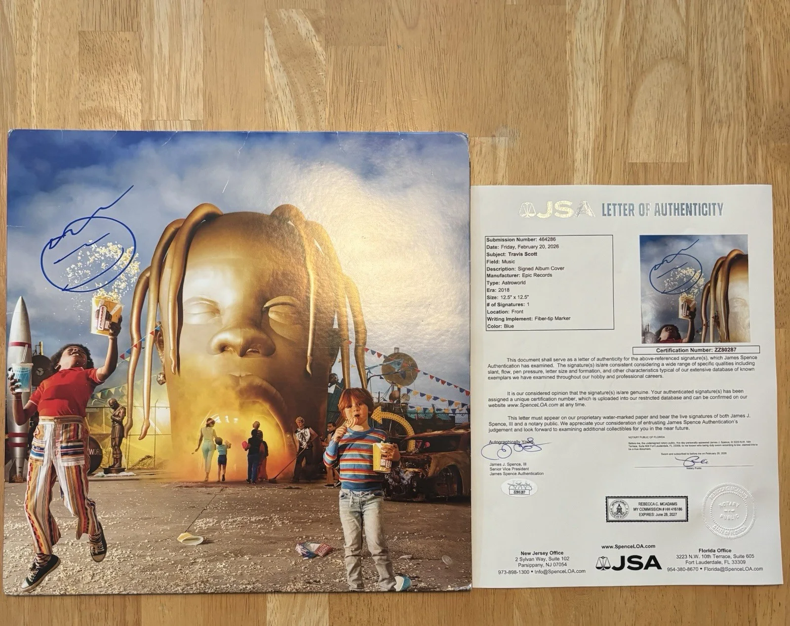 Travis Scott Signed Autographed ASTROWORLD Vinyl JSA Loa Cactus Jack, image 2