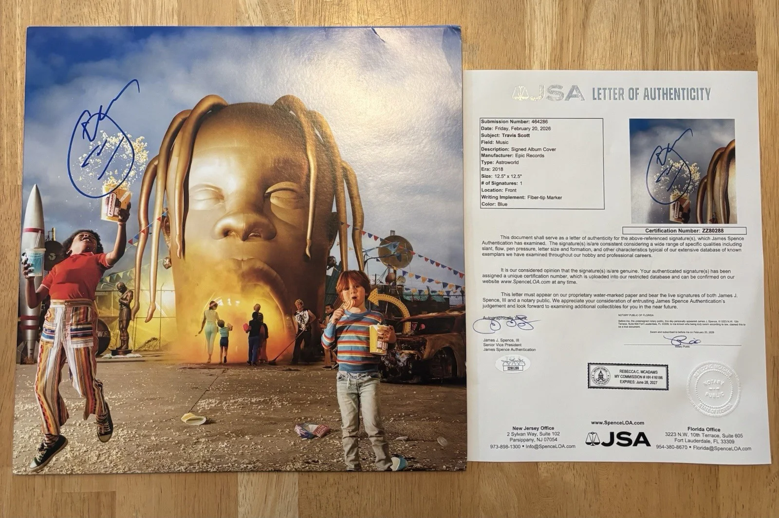 Travis Scott Signed Autographed ASTROWORLD Vinyl JSA Loa Cactus Jack, image 2