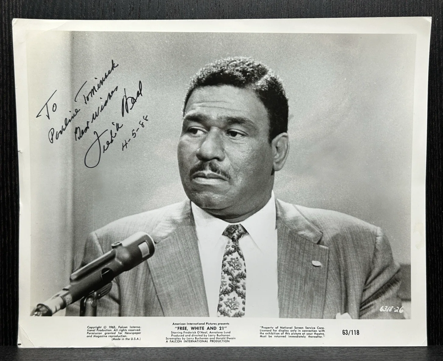 Frederick O'Neal — FREDERICK O’NEAL SIGNED PHOTO * JSA COA Autograph * PINKY / FREE, WHITE, AND 21, image 2