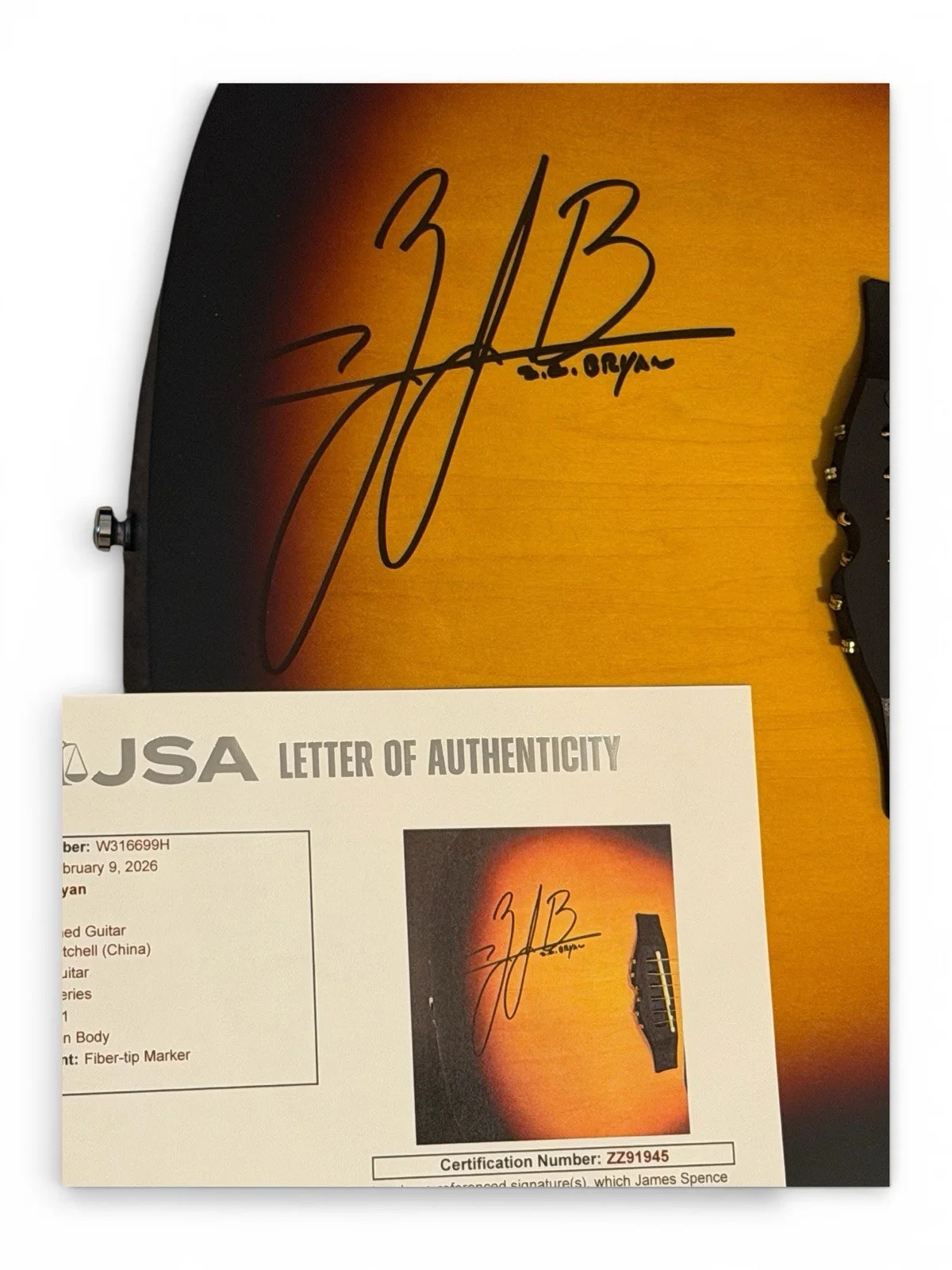 Zach Bryan Signed Autographed Full Size Acoustic Guitar JSA LOA Country Rare, image 2