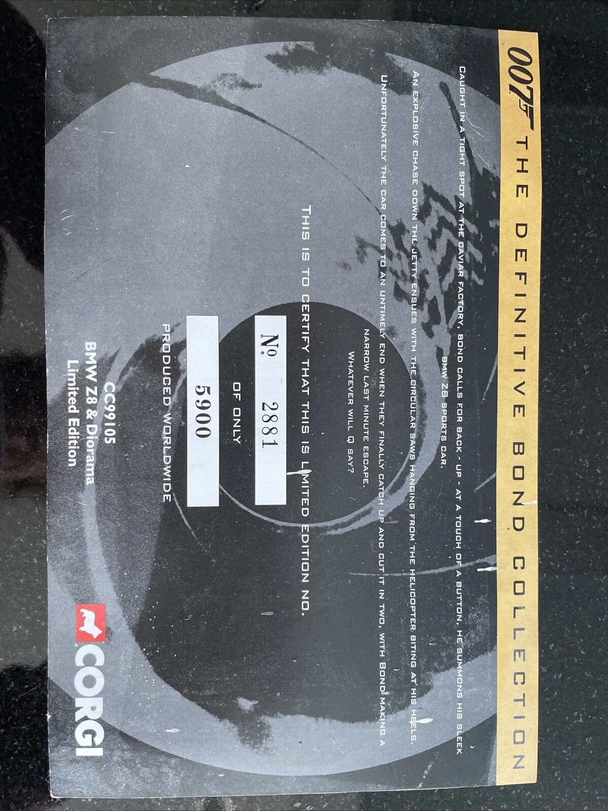 Corgi CC99105 James Bond 007 The World is not Enough BMW Z8 & Diorama, Ltd Ed, изображение 4
