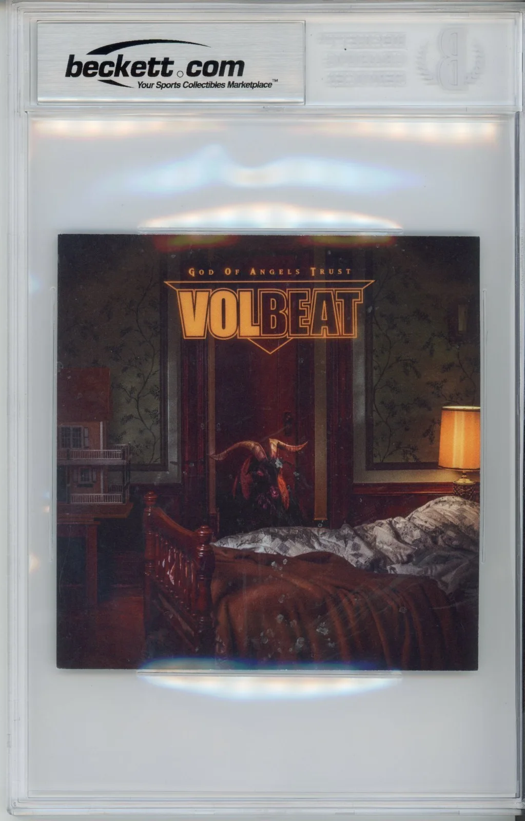 BAND SIGNED AUTOGRAPH VOLBEAT God Of Angels Trust Cover Art Card BAS Beckett COA, изображение 2