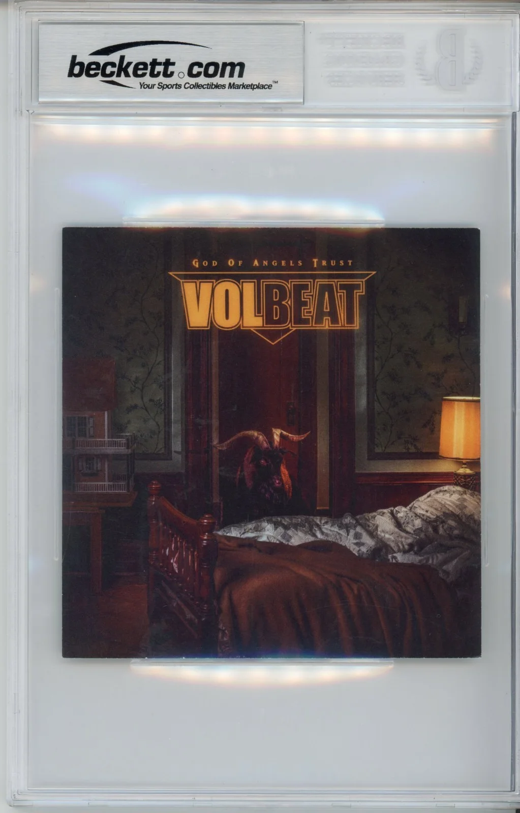 BAND SIGNED AUTOGRAPH VOLBEAT God Of Angels Trust Album Art Card BAS Beckett COA, изображение 2