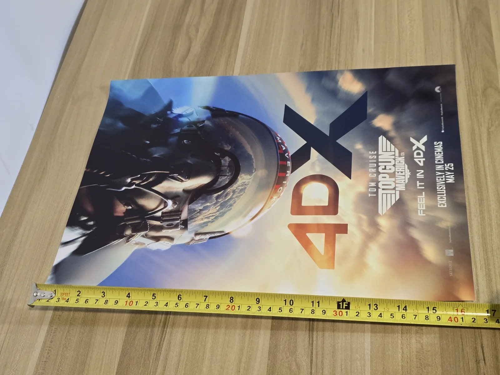TOP GUN MAVERICK (4DX Version) Tom Cruise Film Movie Promotional A3 Poster, изображение 3