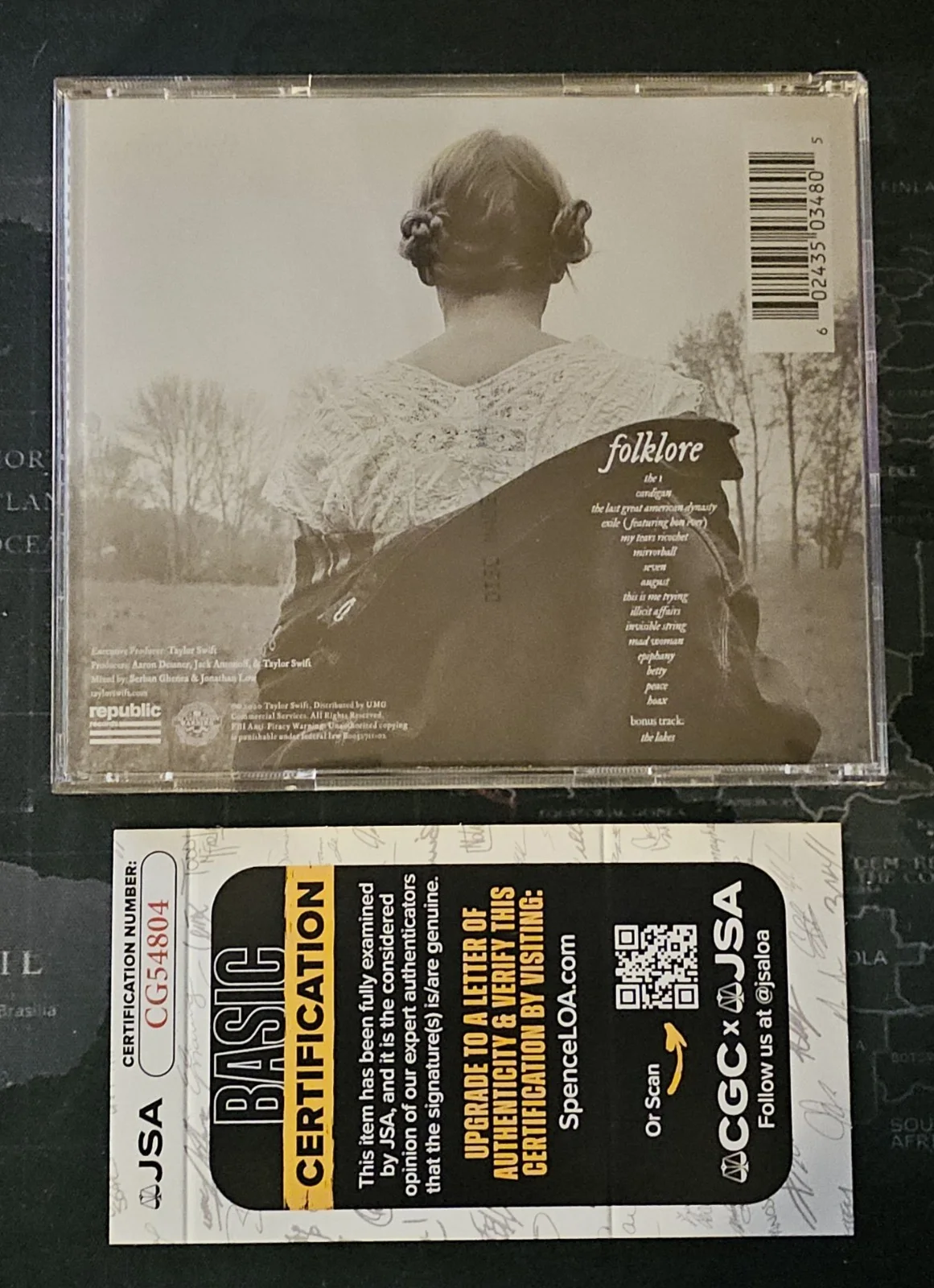 Taylor Swift Folklore Album Signed CD, Autographed, JSA COA, image 3