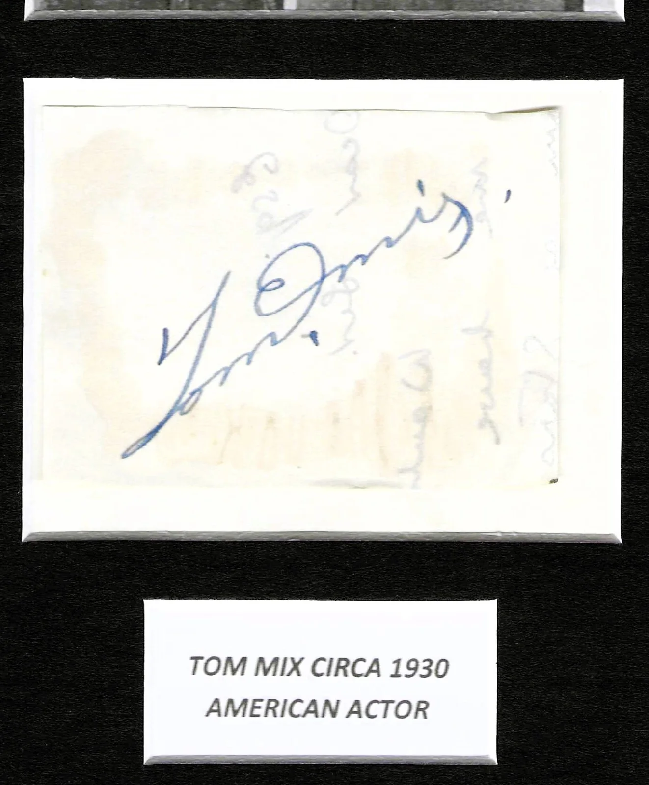 Tom Mix — TOM MIX autographed 10 ½ x 6 matted photo and signature piece with COA, изображение 2