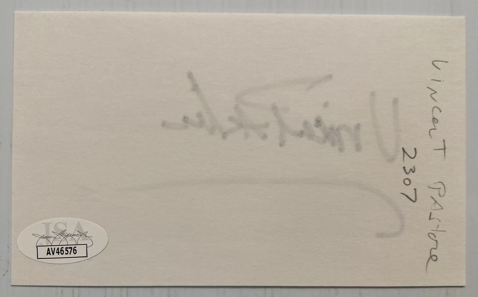 Vincent Pastore — Sopranos Vincent Pastore Signed Autograph 3x5 Index Card - JSA Cert - FREE S&H!, image 3