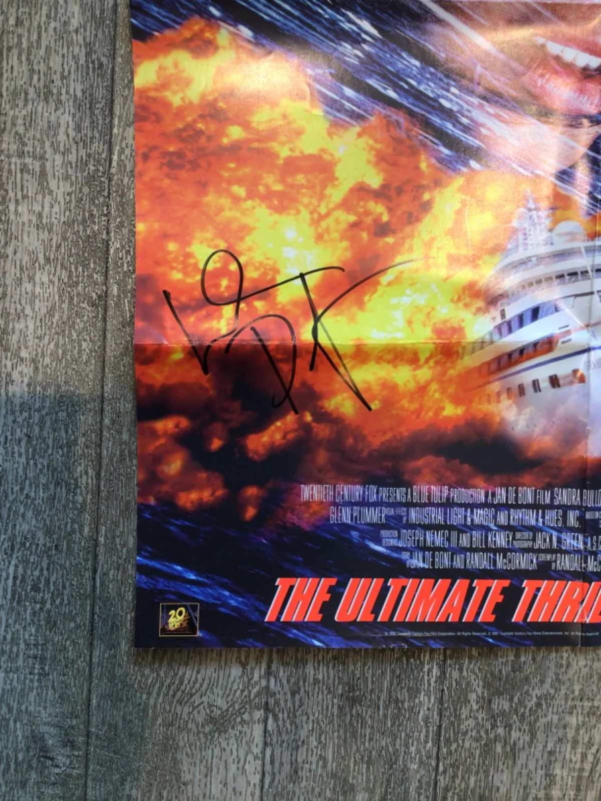 🔥 Genuine- SIGNED WILLEM DaFOE - Speed 2 Poster Large, image 2