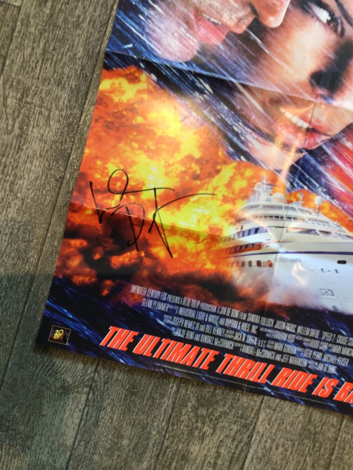 🔥 Genuine- SIGNED WILLEM DaFOE - Speed 2 Poster Large, image 3