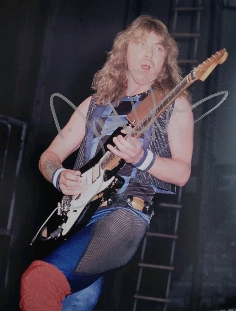 Dave Murray Iron Maiden Signed 8x10 Live Photo 2000s Era, изображение 4