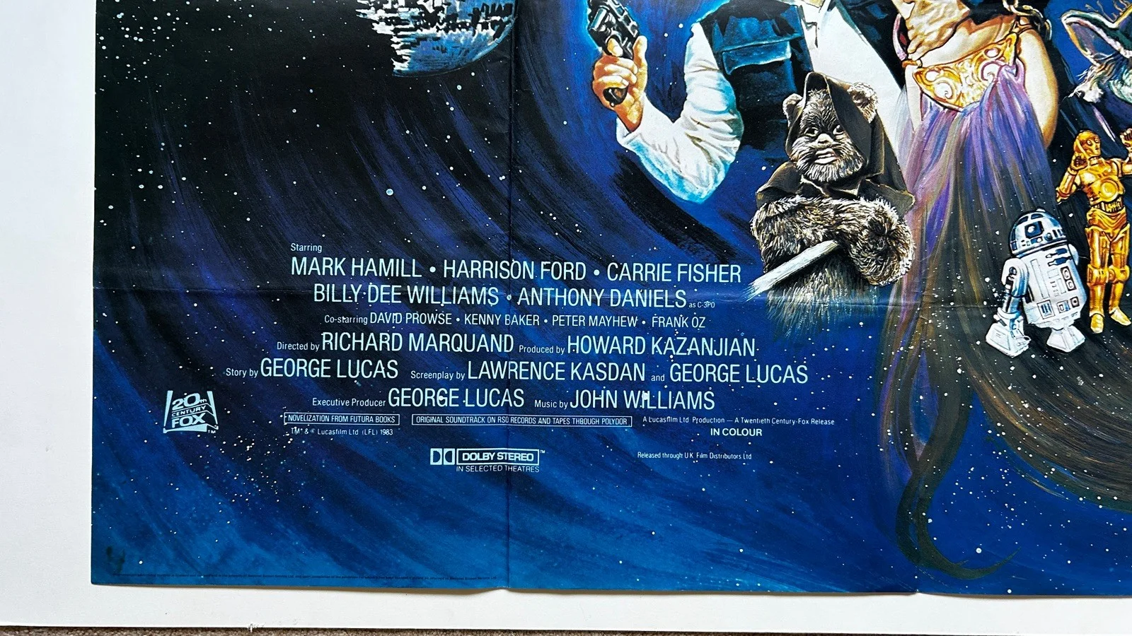 Star Wars Return Of The Jedi Original 1983 Style B Quad Poster Folded, изображение 4