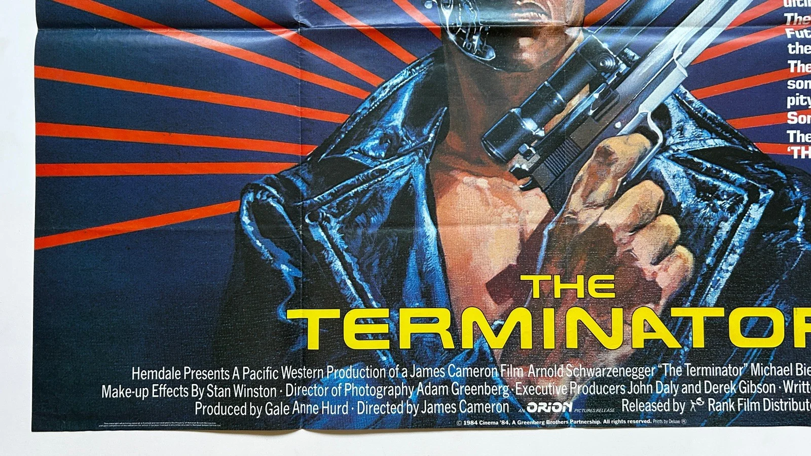 The Terminator 1985 UK Quad Film Poster amazing condition, изображение 4
