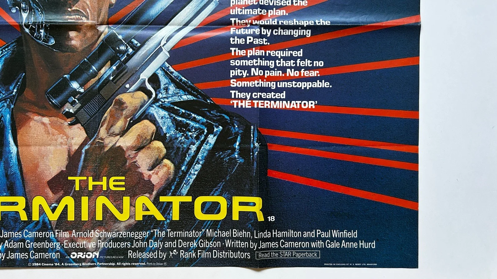 The Terminator 1985 UK Quad Film Poster amazing condition, изображение 5