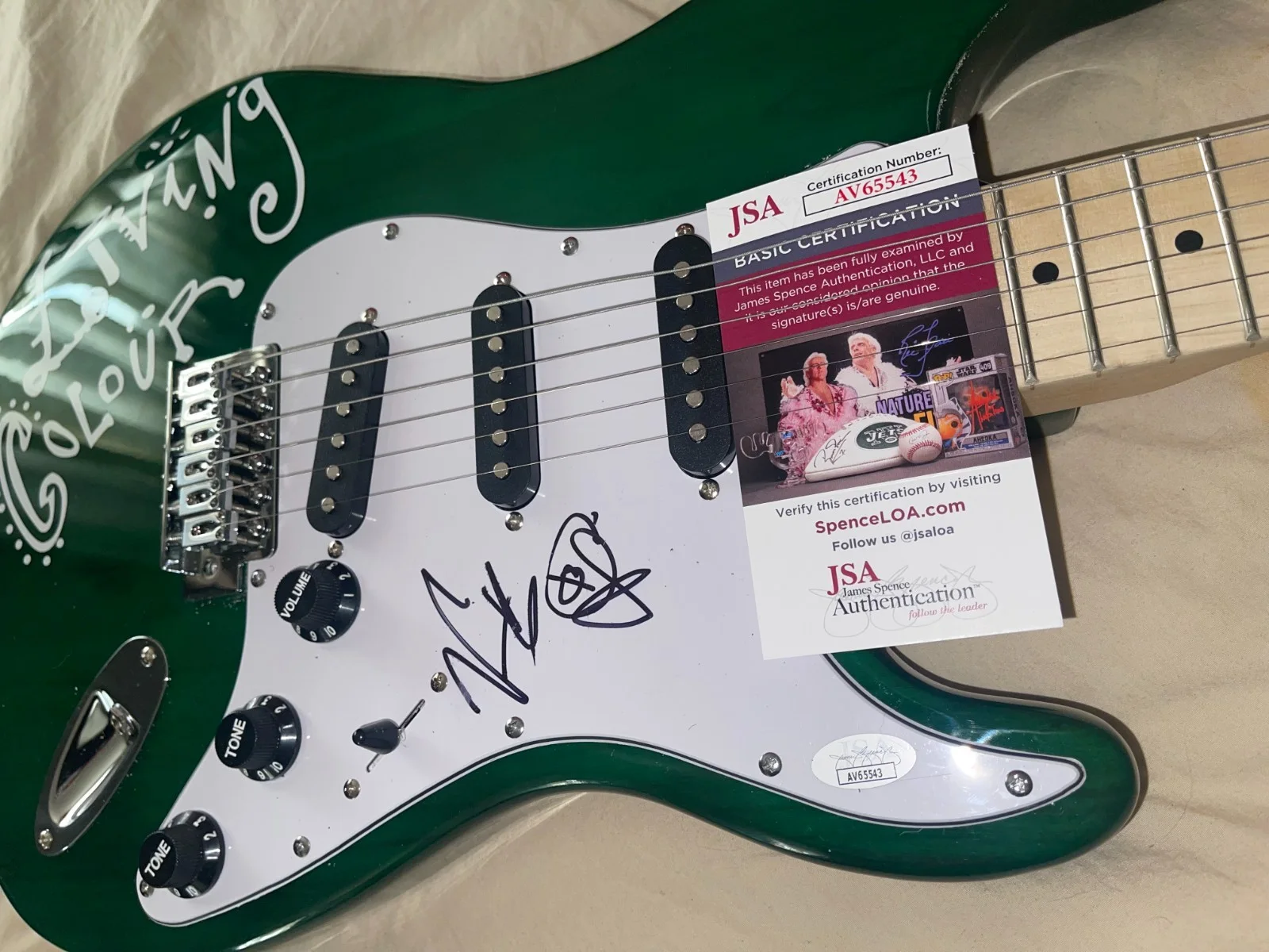 Corey Glover & Vernon Reid Living Colour Autographed Signed Electric Guitar JSA, image 3
