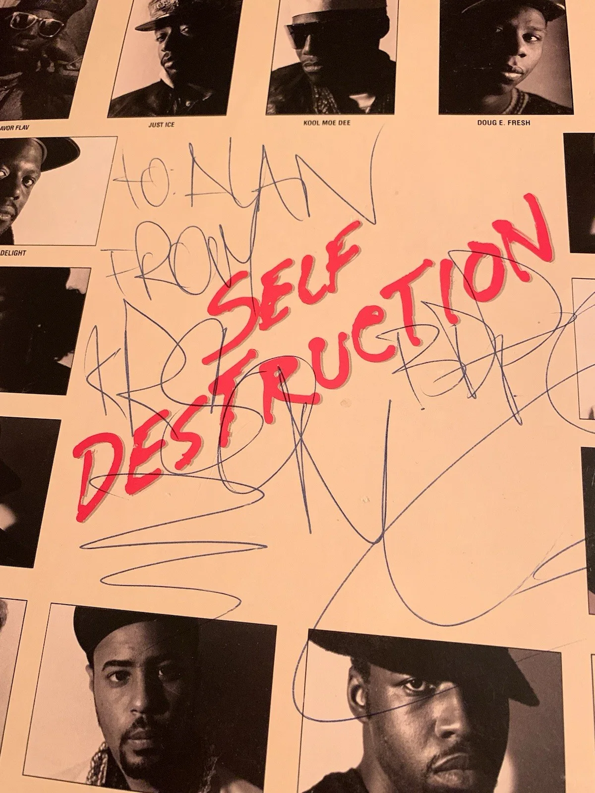 SIGNED KRS-One Self Destruction Autographed Vinyl Record Case RARE, image 2