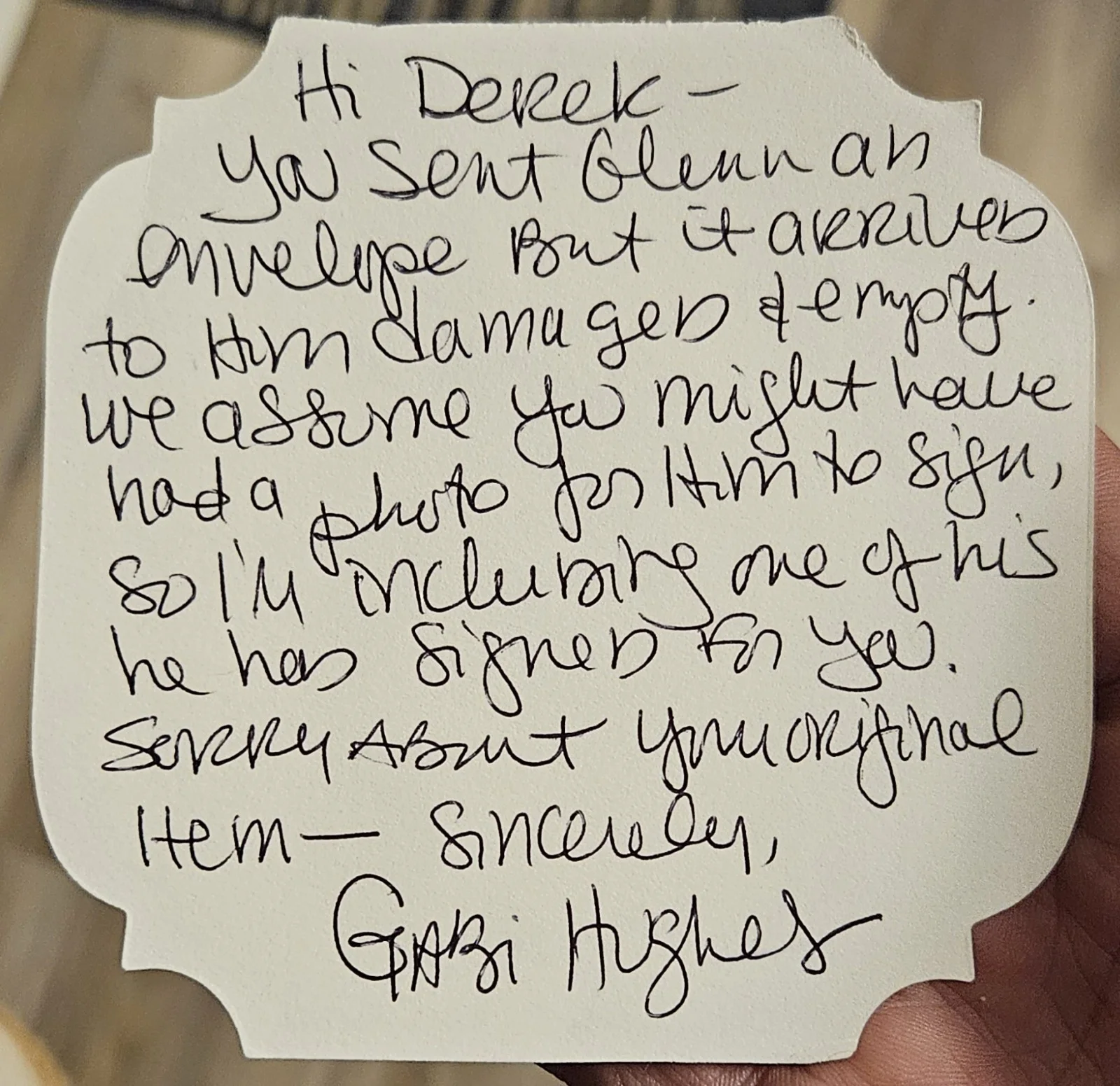Glenn Hughes Deep Purple Note From Wife & Autographed Photo, изображение 5