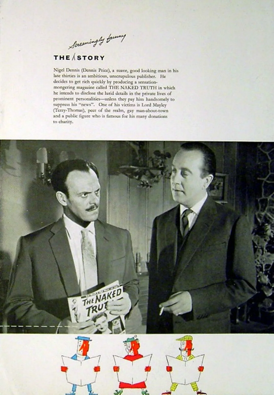 NAKED TRUTH 1957 Terry-Thomas Peter Sellers Dennis Price UK BROCHURE, изображение 2